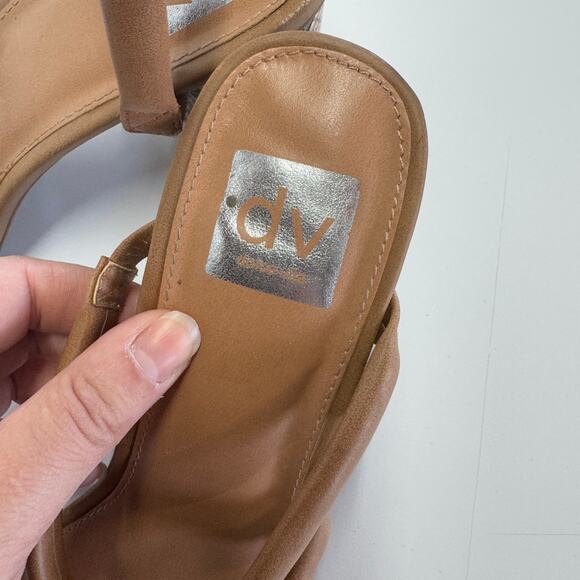 Dolce Vita Heels Womens 9.5 Brown Tan Myla Snakeskin Slip On Sandals - Picture 3 of 10